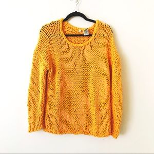 ANTHROPOLOGIE Golden Yellow Chunky Knit Sweater